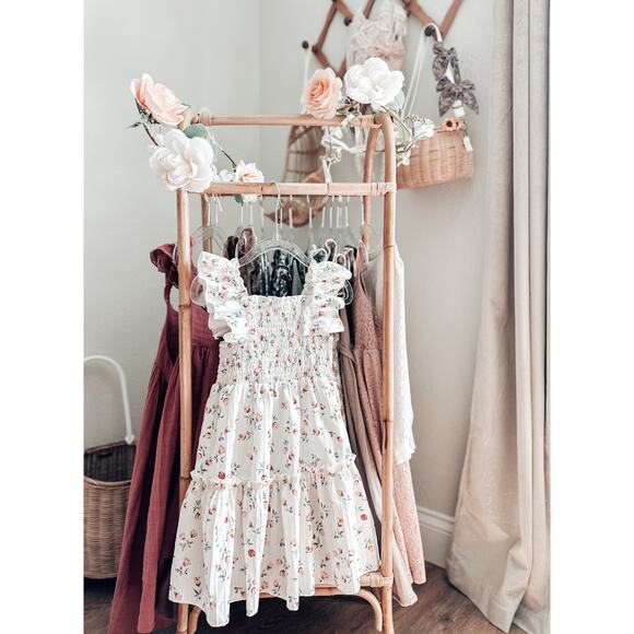 Where Roses Bloom Smocked Cottagecore Floral Twirl Dress 4/5 - Picture 4 of 5